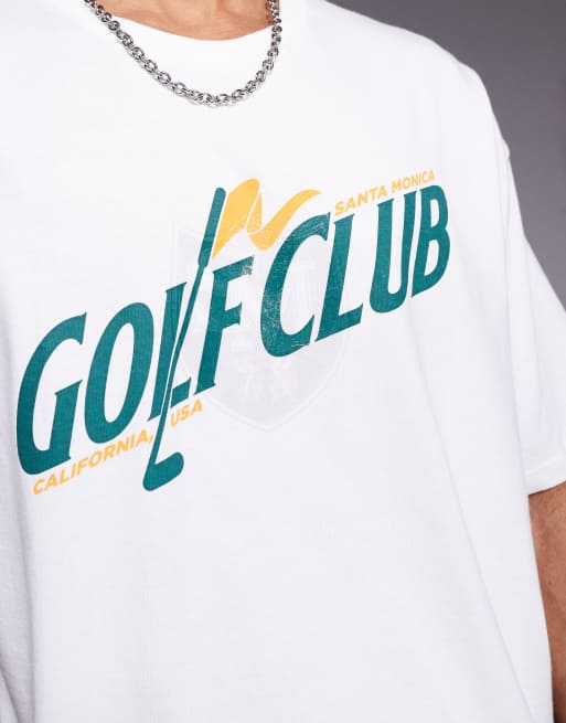 ASOS DESIGN boxy oversized t-shirt with golf graphic in