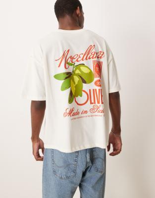 Asos Design Boxy Oversized T-shirt With High Summer Graphic In White