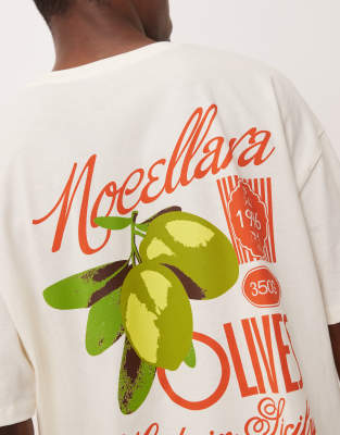 Asos Design Boxy Oversized T-shirt With High Summer Graphic In White
