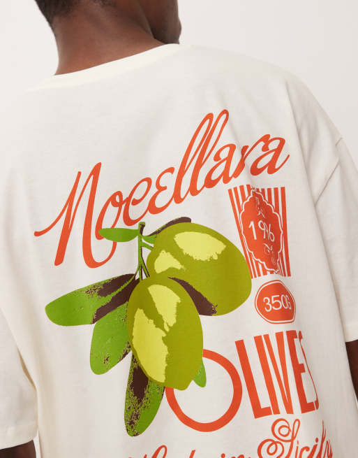 ASOS DESIGN boxy oversized T-shirt with high summer graphic in off white, 2 of 4
