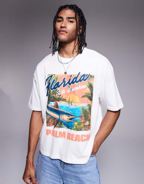 ASOS DESIGN boxy oversized t-shirt with high summer graphic in white - view 1