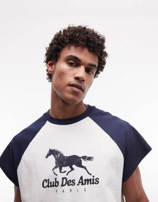Asos Design Boxy Oversized T-shirt With Horse Graphic In White