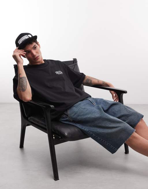 ASOS DESIGN boxy oversized t-shirt with Ibiza back print in black, 2 of 5