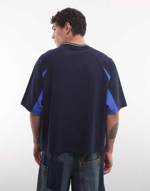 ASOS DESIGN boxy oversized T-shirt with Italy soccer graphic in blue, 3 of 5