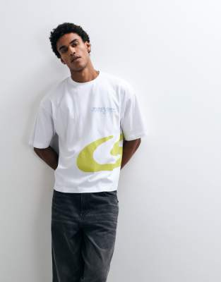Asos Design Boxy Oversized T-shirt With Large Street Graphic In White