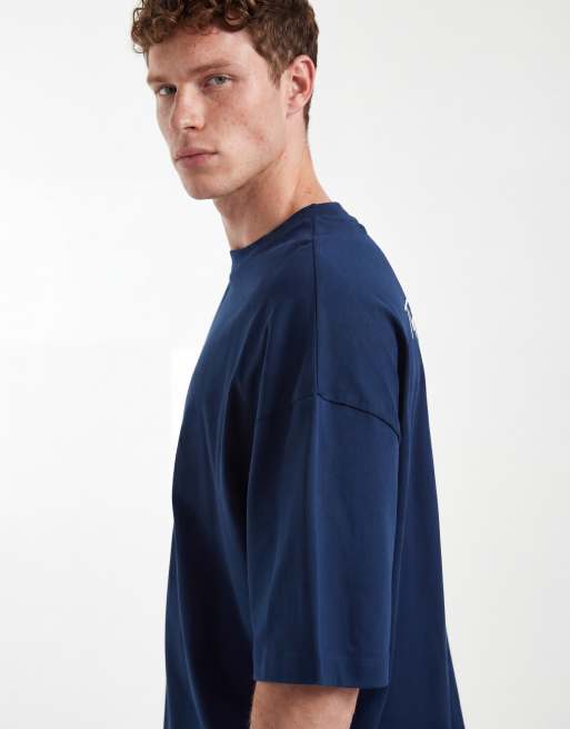 ASOS DESIGN boxy oversized t-shirt with lobster graphic in navy, 4 of 5