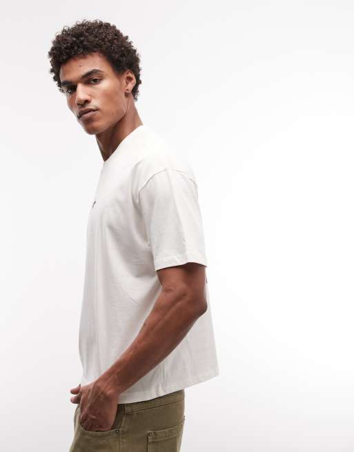 ASOS DESIGN boxy oversized T-shirt with Luna Club graphic in cream, 5 of 5