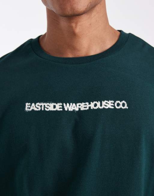 ASOS DESIGN boxy oversized T-shirt with New York graphic in dark green, 4 of 5