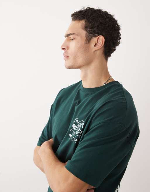 ASOS DESIGN boxy oversized t-shirt with padel graphic in dark green, 5 of 5
