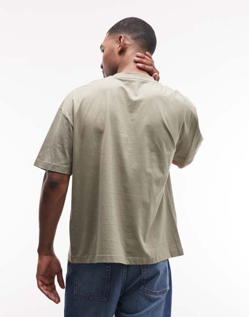 ASOS DESIGN boxy oversized t-shirt with paraiso graphic in green, 4 of 5