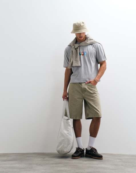 ASOS DESIGN boxy oversized T-shirt with pool balls graphic in gray heather - view 1