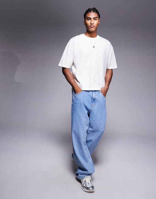 ASOS DESIGN boxy oversized t-shirt with sailing graphic in off white