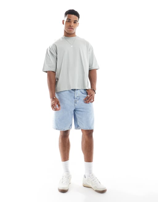 ASOS DESIGN boxy oversized t-shirt with scenic graphic in gray