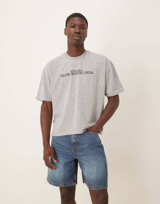 Asos Design Boxy Oversized T-shirt With Scenic Graphic