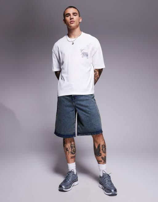 ASOS DESIGN boxy oversized t-shirt with scenic graphic in white, 4 of 4