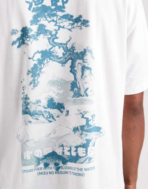 ASOS DESIGN boxy oversized t-shirt with scenic graphic in white, 5 of 5