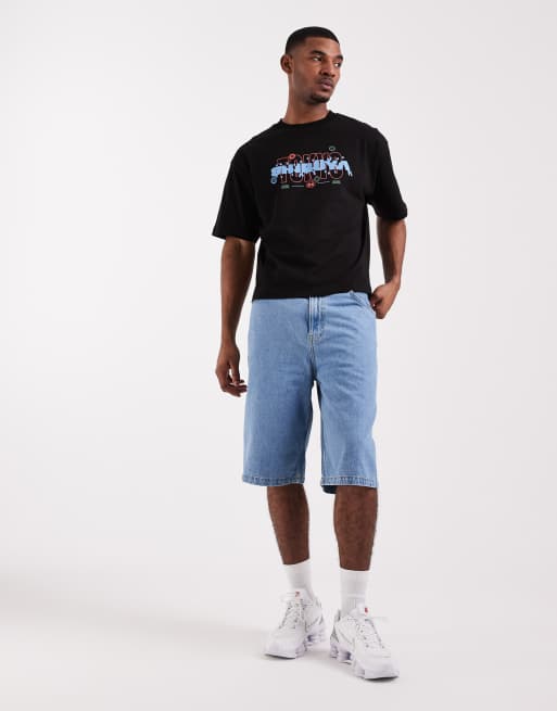 ASOS DESIGN boxy oversized t-shirt with Shibuya bubble graphic in black, 2 of 5