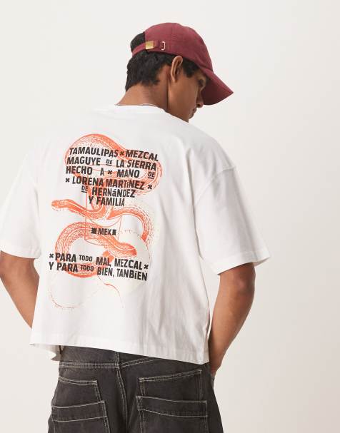 ASOS DESIGN boxy oversized t-shirt with snake graphic in white - view 1