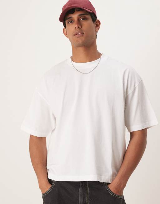 ASOS DESIGN boxy oversized t-shirt with snake graphic in white