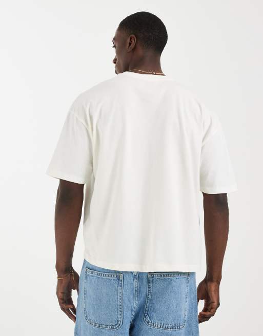 ASOS DESIGN boxy oversized t-shirt with speedboat graphic in cream, 5 of 5