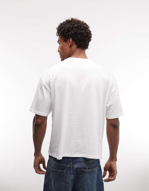 ASOS DESIGN boxy oversized t-shirt with speedboat graphic in white, 4 of 5