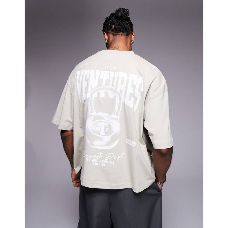 ASOS DESIGN boxy oversized T-shirt with sports graphic in