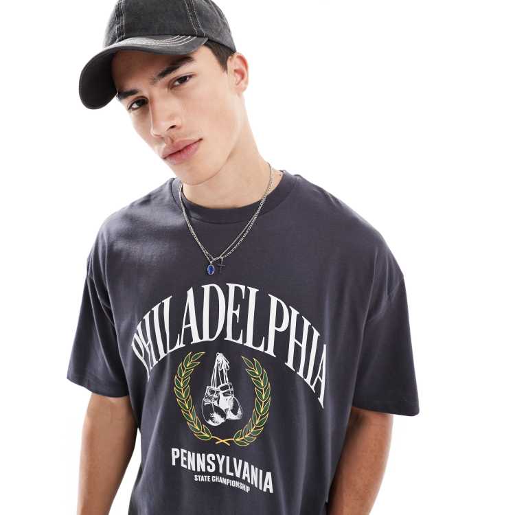 ASOS DESIGN boxy oversized t-shirt with sports graphic in