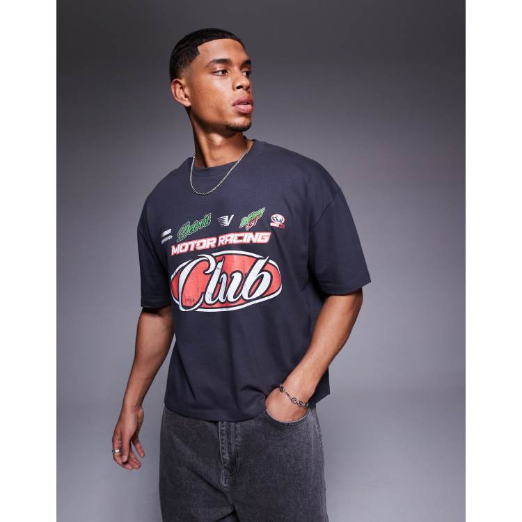 ASOS DESIGN boxy oversized t-shirt with sports graphic in