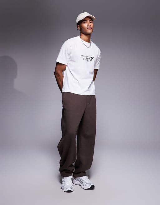 ASOS DESIGN boxy oversized t-shirt with sports graphic in white, 2 of 4
