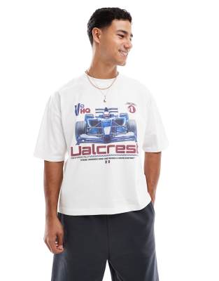 Asos Design Boxy Oversized T-shirt With Sports Graphic