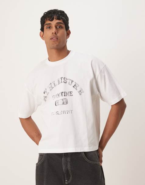 ASOS DESIGN boxy oversized t-shirt with sports graphic in white - view 1