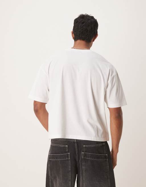 ASOS DESIGN boxy oversized t-shirt with sports graphic in white