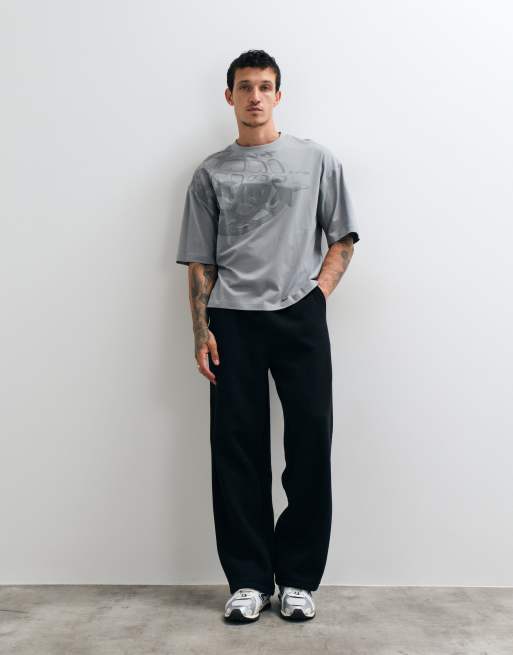ASOS DESIGN boxy oversized t-shirt with street graphic in olive, 2 of 5