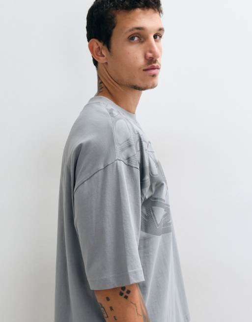 ASOS DESIGN boxy oversized t-shirt with street graphic in olive, 5 of 5