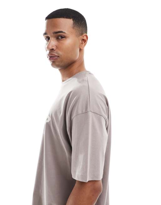 ASOS DESIGN boxy oversized t-shirt with summer back graphic in navy