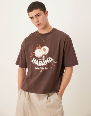 Asos Design Boxy Oversized T-shirt With Summer Graphic