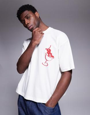 Asos Design Boxy Oversized T-shirt With Summer Graphic