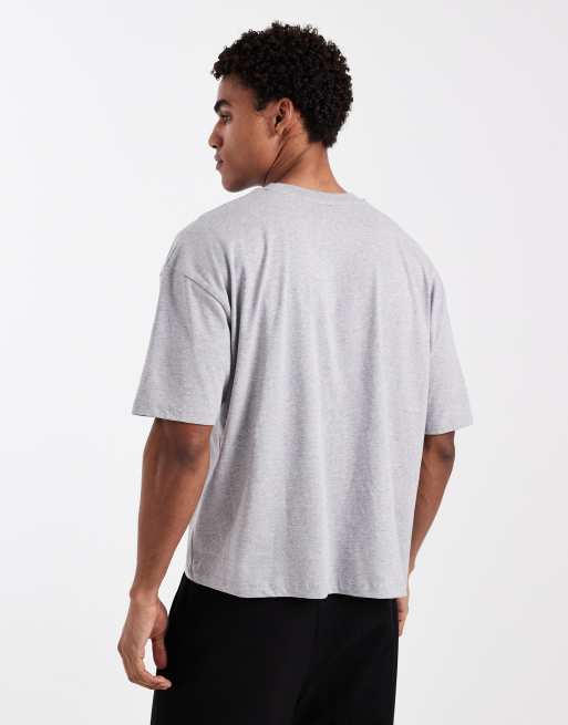 ASOS DESIGN boxy oversized t-shirt with table tennis graphic in grey marl , 3 of 5