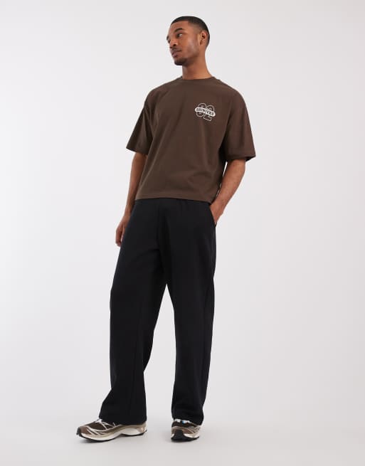 ASOS DESIGN boxy oversized t-shirt with text graphic in brown  , 5 of 5