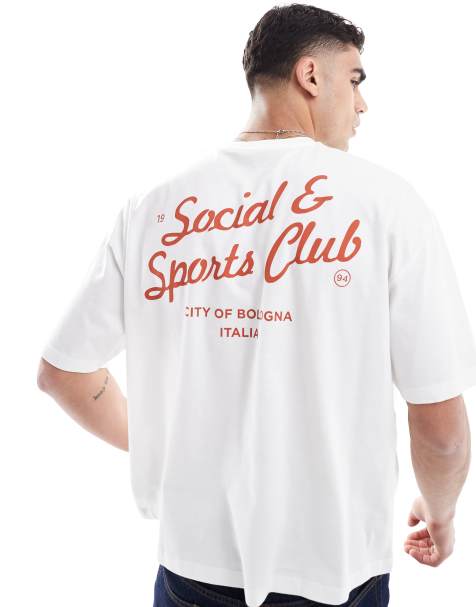 ASOS DESIGN boxy oversized t-shirt with text graphic in cream - view 1