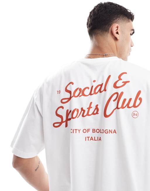 ASOS DESIGN boxy oversized t-shirt with text graphic in cream, 4 of 4
