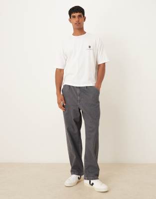 Asos Design Boxy Oversized T-shirt With Text Graphic In White