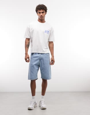 Asos Design Boxy Oversized T-shirt With Text Graphic In White