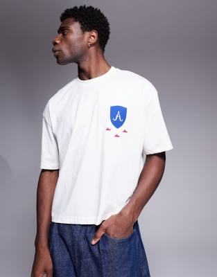 Asos Design Boxy Oversized T-shirt With Text Graphics