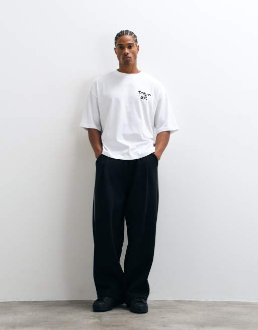 ASOS DESIGN boxy oversized t-shirt with Tokyo chest graphic in white, 2 of 5