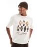 ASOS DESIGN boxy oversized t-shirt with watches graphic in off white