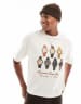 ASOS DESIGN boxy oversized t-shirt with watches graphic in off white