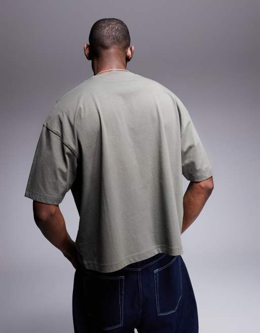 ASOS DESIGN boxy oversized t-shirt with western graphic in khaki