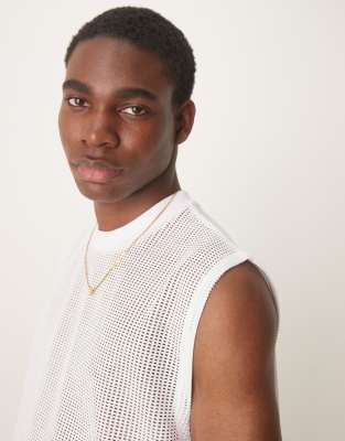 Asos Design Boxy Oversized Tank Top In White