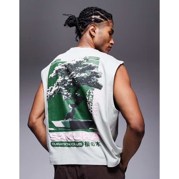 ASOS DESIGN boxy oversized tank top with front and back